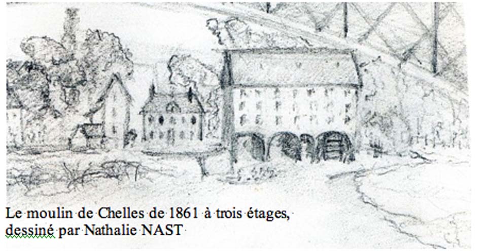 Le moulin de Chelles de 1861 à trois étages