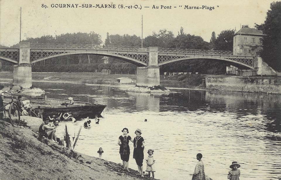 Gournay-sur-Marne - Au pont - Marne-Plage - Barge du dragueur de sable Hiser