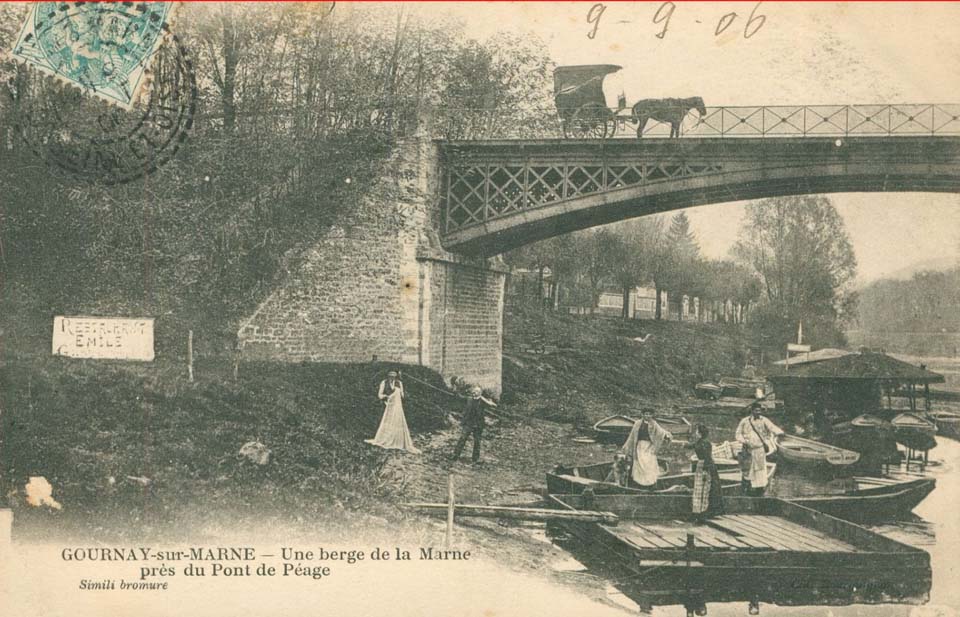 Gournay-sur-Marne - Une berge de la Marne près du Pont de Péage 1906