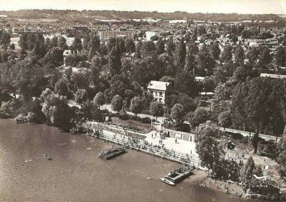 Baignade à Chelles quai Prévost années cinquante