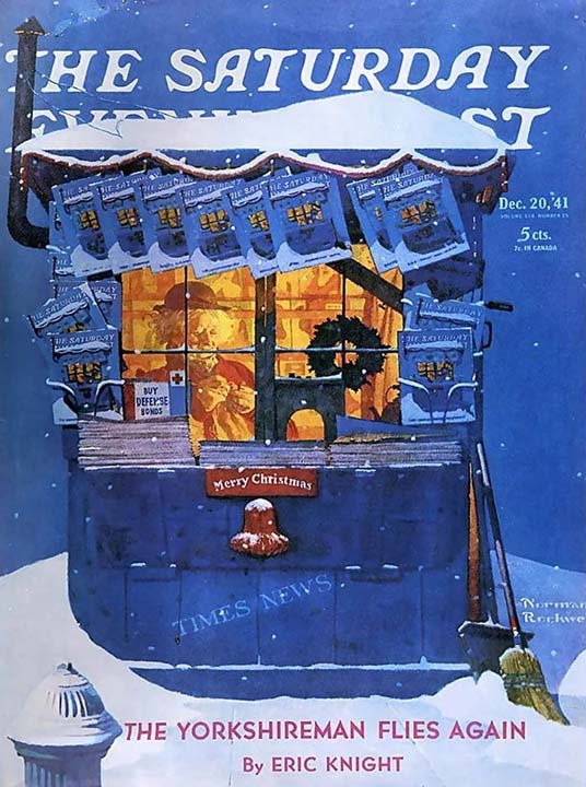News stand in the snow