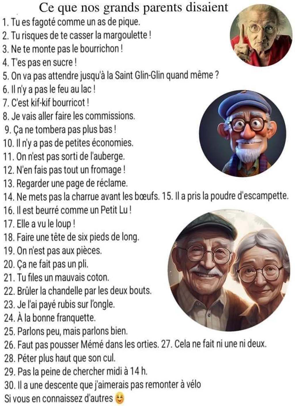 Réflexions nostalgiques de grand-mère