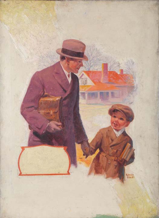 En route pour l'école avec papa