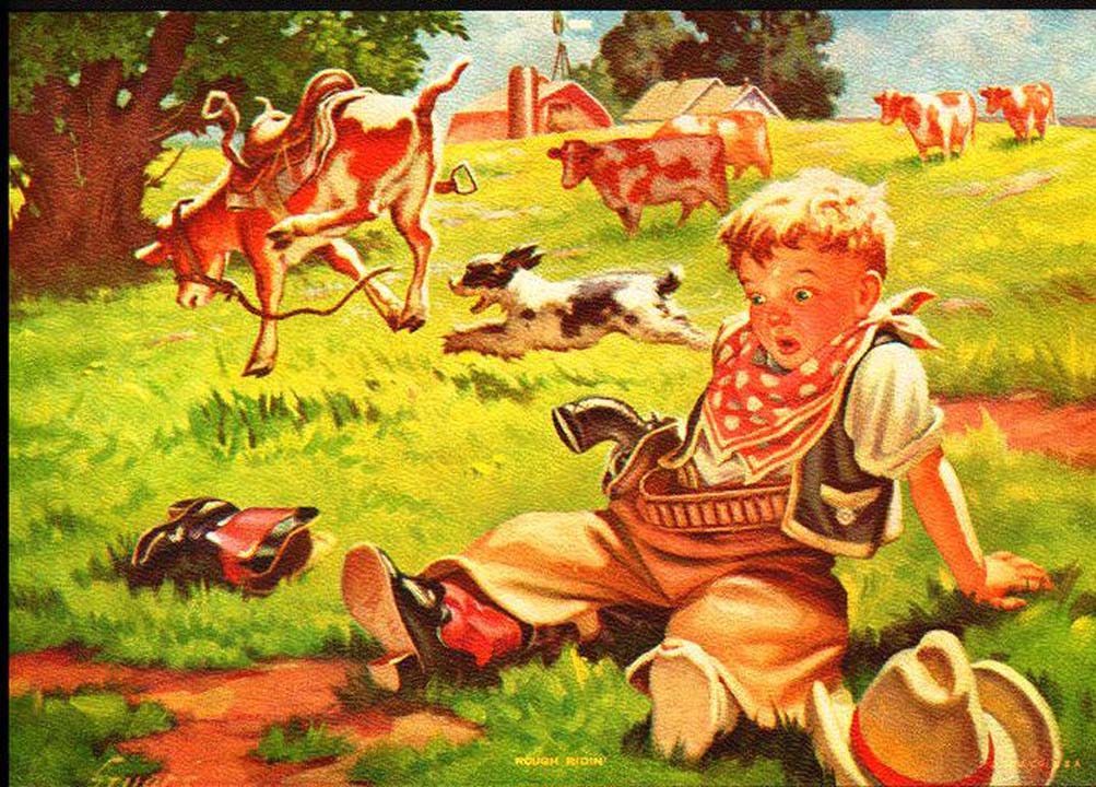 Petit cow-boy à cheval