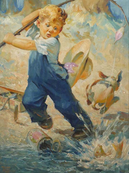 Un jeune garçon à la pêche